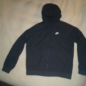Nike 2018 Black Windbreaker Full Zip Mock Neck